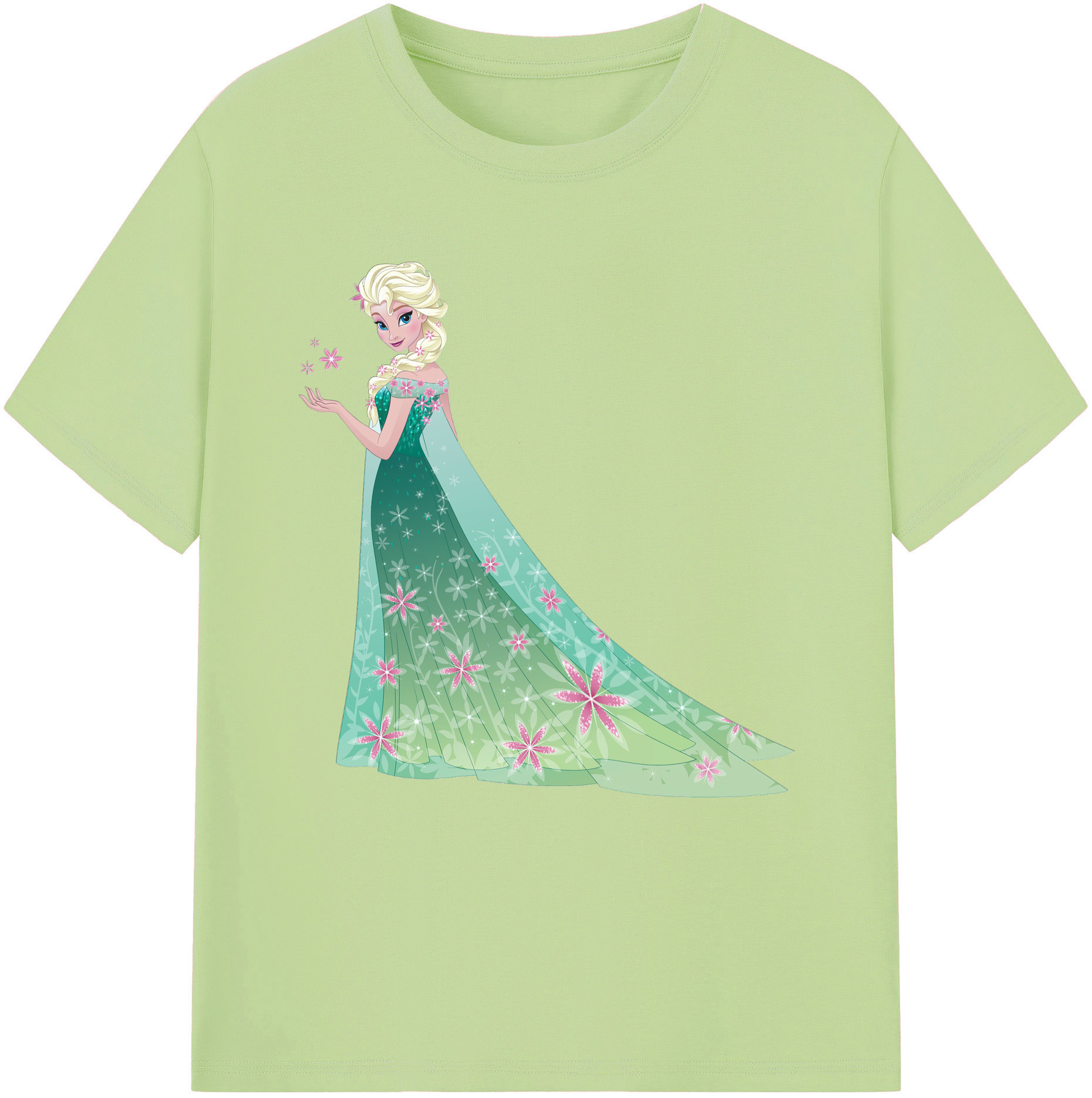 （画像用） アナと雪の女王 アンナ エルサ Frozen Anna Elsa 綿100％半袖Tシャツ（フロントプリント）